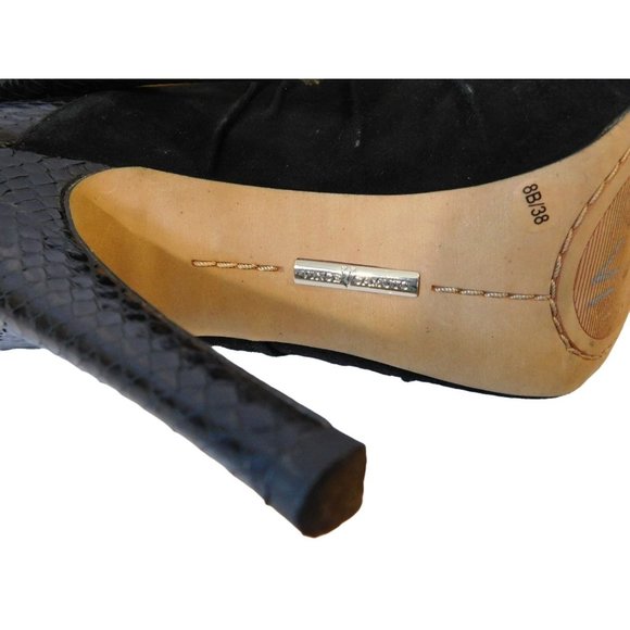 Vince Camuto Miki Black Leather Suede Peep Toe Stiletto Pumps Size 7.5 - Picture 9 of 9